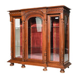 Cabinet, Display / Showcase, French Louis XVI Style,Walnut, 56 in x 60 x 21!! - Old Europe Antique Home Furnishings
