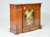 Cabinet, French Style Green Marble Top, Storage Cabinet, Painting on Side! - Old Europe Antique Home Furnishings