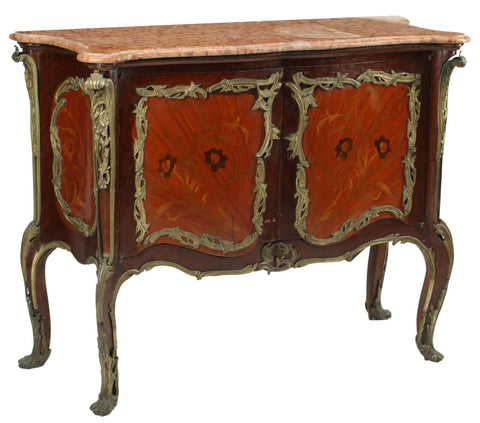 Cabinet, Louis XV Style, French, Marble-Top, Vintage, Storage, 20th C.!! - Old Europe Antique Home Furnishings