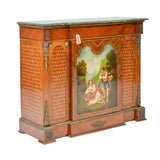Cabinet, French Style Green Marble Top, Storage Cabinet, Painting on Side! - Old Europe Antique Home Furnishings