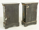 Cabinets, Side, French Boulle Ebonized, Ormolu Mounted, Marble Top, Pair, 1800's - Old Europe Antique Home Furnishings