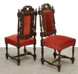 Chairs, Dining, French Alsatian Black Forest Style Oak, Set of Six, Early 1900s! - Old Europe Antique Home Furnishings