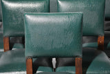 Chairs, Side, Dining, Green, Set of 10, French, Upholstered Chairs, 36 ins H.!! - Old Europe Antique Home Furnishings