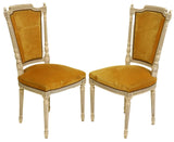 Chairs, Side, French Louis XVI Style Upholstered, Dining,Painted, (6) ,Vintage!! - Old Europe Antique Home Furnishings