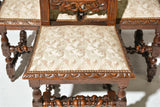Chairs, Dining, Side, Barley Twist, 6 Heavily Carved Oak Chairs, Gorgeous! - Old Europe Antique Home Furnishings