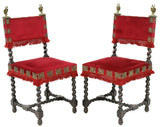 Chairs, Baroque, Spanish Style, Ebonized, Set of Four, Side and Armchairs 1900's!! - Old Europe Antique Home Furnishings