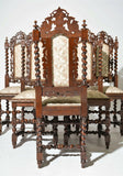 Chairs, Dining, Side, Barley Twist, 6 Heavily Carved Oak Chairs, Gorgeous! - Old Europe Antique Home Furnishings