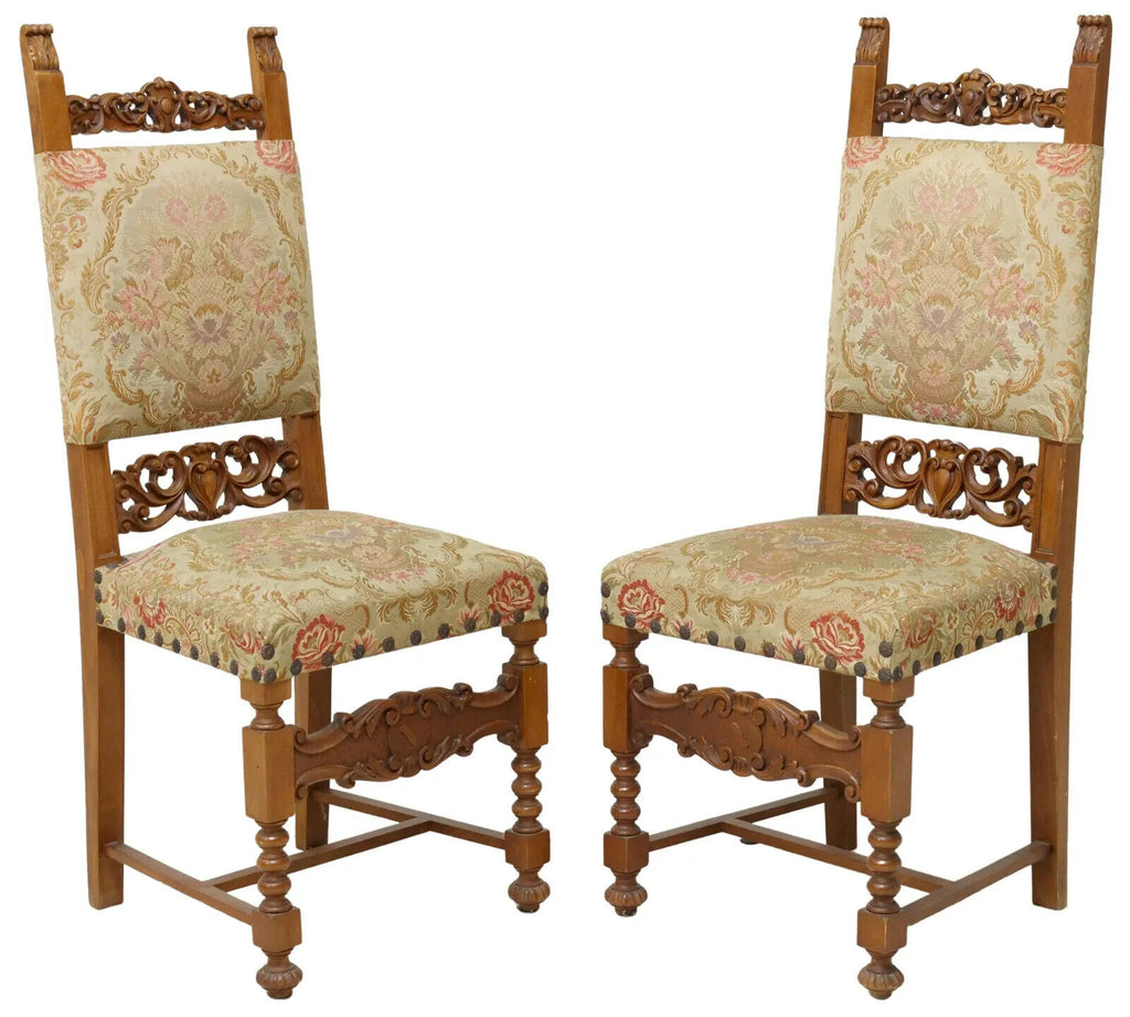 Chairs, Side, (6) Italian Renaissance Revival, Upholstered, Chairs ...