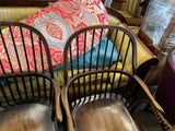 Chairs, English Windsor Style (6) Two Arm Chairs, Four Side Chairs, Vintage!! - Old Europe Antique Home Furnishings