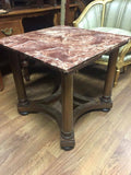 Charming Continental Empire Style End Table, Marble Top, 19th / 20th C. - Old Europe Antique Home Furnishings