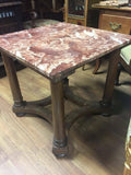 Charming Continental Empire Style End Table, Marble Top, 19th / 20th C. - Old Europe Antique Home Furnishings