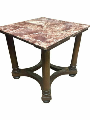 Charming Continental Empire Style End Table, Marble Top, 19th / 20th C. - Old Europe Antique Home Furnishings