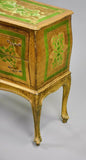 Chest / Dresser, Green and Gold Florentine, 2 Drawer, Vintage / Antique, Charming!! - Old Europe Antique Home Furnishings