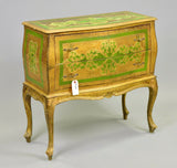 Chest / Dresser, Green and Gold Florentine, 2 Drawer, Vintage / Antique, Charming!! - Old Europe Antique Home Furnishings
