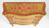 Chest / Dresser, Red and Gold Florentine 3 Drawer, Vintage / Antique, Handsome! - Old Europe Antique Home Furnishings