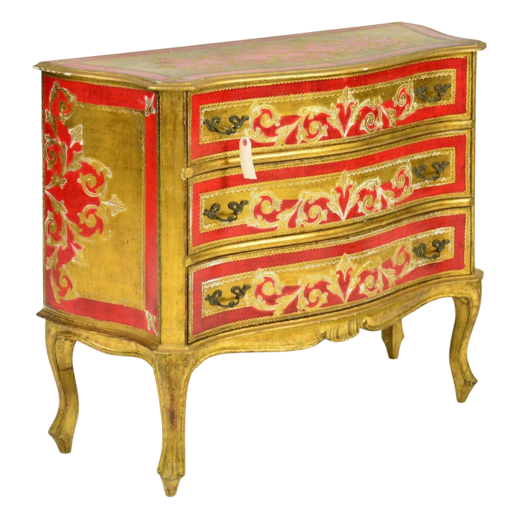 white and gold dress guy Chest / Dresser, Red and Gold Florentine 3 Drawer, Vintage / Antique, – Old  Europe Antique Home Furnishings