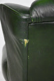 Chesterfield Sofa and Chairs, British Leather Green Curved Back, Vintage! - Old Europe Antique Home Furnishings