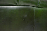 Chesterfield Sofa and Chairs, British Leather Green Curved Back, Vintage! - Old Europe Antique Home Furnishings