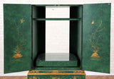 Chinoiserie Cabinet, Decorated Bar Or Television Cabinet, Two Door, 65.5 Ins H. - Old Europe Antique Home Furnishings