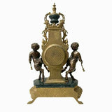 Clock and Garniture Set, French Style Bronze and A Pair of Candelabra, Gorgeous! - Old Europe Antique Home Furnishings