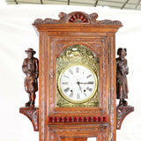 Clock, French Carved Oak Breton Longcase Gorgeous Clock!! - Old Europe Antique Home Furnishings