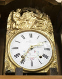 Antique Clock, Standing Longcase, French Fruitwood Morbier, 1800s, Outstanding Antique! - Old Europe Antique Home Furnishings