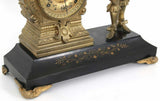 Antique Clock, Mantel, Kroeber, Gilt Metal, Arizona Figural, 1800s, Gorgeous! - Old Europe Antique Home Furnishings