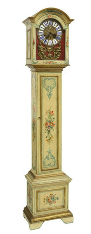 Clock, Longcase, Paint Decorated, Chiming, "Grandmother", Parcel, 1900's!! - Old Europe Antique Home Furnishings