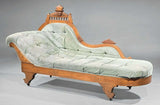 Comfy American Aesthetic Carved Walnut Méridienne Chaise, 19th century (1800s)!! - Old Europe Antique Home Furnishings