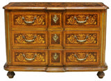 Commode / Dresser, Dutch Style Floral Marquetry, Vintage / Antique, Handsome! - Old Europe Antique Home Furnishings