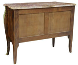 Commode, French Louis XV Style, Marble-Top Marquetry Cabinet, Gilt Mou, 1900's! - Old Europe Antique Home Furnishings