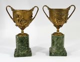 Antique Compotes, European Gilt Bronze, Two Marble Mounted, Early 1800's! - Old Europe Antique Home Furnishings