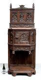 Cupboard, Cabinet, Heavily Carved Gothic Revival Court Cupboard, 3 Tiers, 1800s! - Old Europe Antique Home Furnishings