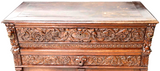 Cupboard, Sideboard, French Renaissance Revival Carved Oak, Foliate, early 1800s!! - Old Europe Antique Home Furnishings