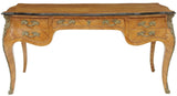 Desk, Writing, Plat, Bureau, Louis XV Style Matched-Veneer, Vintage, 20th C.! - Old Europe Antique Home Furnishings