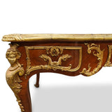 Desk, Louis XV Style Spanish, Gilt Bronze Figural Mounts, Mid 1900s, Vintage! - Old Europe Antique Home Furnishings