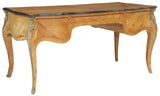 Desk, Writing, Plat, Bureau, Louis XV Style Matched-Veneer, Vintage, 20th C.! - Old Europe Antique Home Furnishings