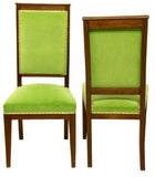 Dining Chairs, Mahogany, Set of 6 French, Vintage / Antique, Bright Green!! - Old Europe Antique Home Furnishings