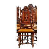 Dining Chairs, Oak, Set of Five Spanish Renaissance Style, Figural, Carved Wood! - Old Europe Antique Home Furnishings