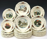 Dinner Service, 'Obernai" Pottery, French, SarreguemInes Faience, 84-Piece Set! - Old Europe Antique Home Furnishings