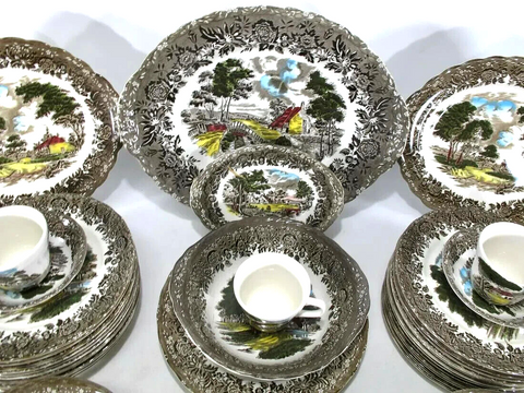 Dinnerware, Ceramic, W. H. Grindley & Co, England 84 Pcs Set