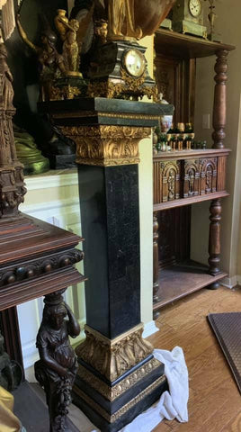 Pedestal, Large Marble Clad, Empire Style, Gorgeous Piece for Display!! - Old Europe Antique Home Furnishings