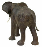 Elephant, Statue, Wood, & Leather, Large, Standing , 47" H, Vintage / Antique!! - Old Europe Antique Home Furnishings