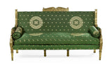 Salon Set, Sofa, Fauteuils, Pair, Settee, Empire-Style Giltwood, Green, Gorgeous!! - Old Europe Antique Home Furnishings