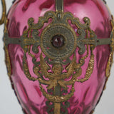 Ewer, Bronze Gilt, Glass, Continental, Clear to Cranberry, Vintage / Antique, Gogeous!! - Old Europe Antique Home Furnishings