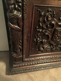 Extraordinary French Renaissance Style Carved Oak Bonnetiere,19th C. (1800s )!!! - Old Europe Antique Home Furnishings