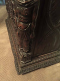 Extraordinary French Renaissance Style Carved Oak Bonnetiere,19th C. (1800s )!!! - Old Europe Antique Home Furnishings