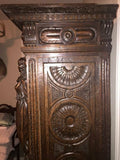 Extraordinary French Renaissance Style Carved Oak Bonnetiere,19th C. (1800s )!!! - Old Europe Antique Home Furnishings