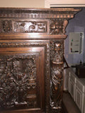 Extraordinary French Renaissance Style Carved Oak Bonnetiere,19th C. (1800s )!!! - Old Europe Antique Home Furnishings