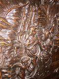 Extraordinary French Renaissance Style Carved Oak Bonnetiere,19th C. (1800s )!!! - Old Europe Antique Home Furnishings